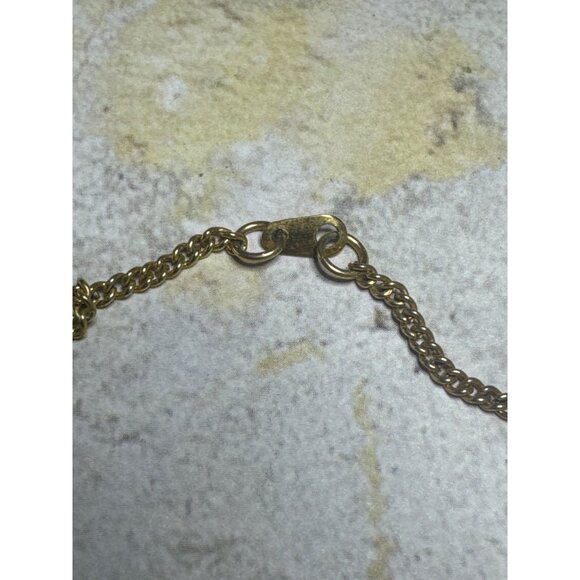 Vintage Cloisonne Style Floral Necklace with Gold Tone Chain. - Picture 5 of 7